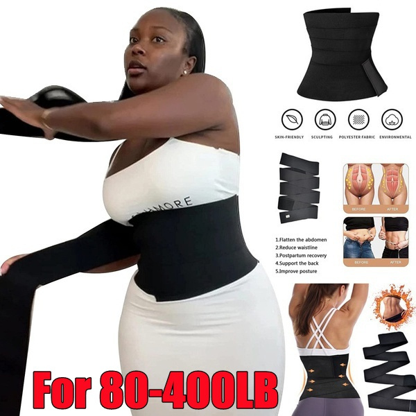 New Longth 6M Plus Size Waist Trainer for Women Tummy Wrap Waist Trimmer  Belt Long Torso Slimming Body Shaper Fat Burn Workout Girdle