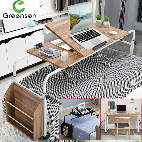 Greensen Rolling Laptop Computer Desk Table Over Bed Workstation Study