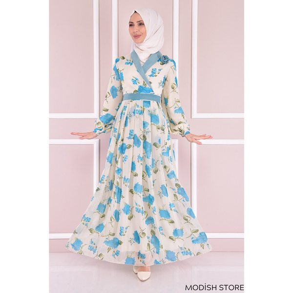 Chiffon Elegant Womens Dresses Muslim Clothes Tops For Women