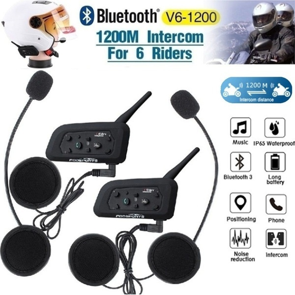 High Quality V6 1200M Motorcycle Helmet Bluetooth Headset Interphone