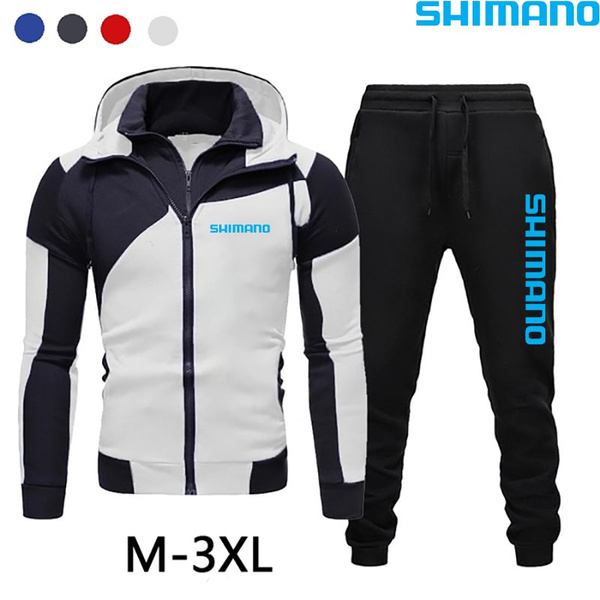 Shimano Autumn and Winter Printed Men Sports Suit Fashion Double Zipper  Jacket/ Hoodie + Pant Warm Tracksuit Sportwear Jogging Suits Racing Suits