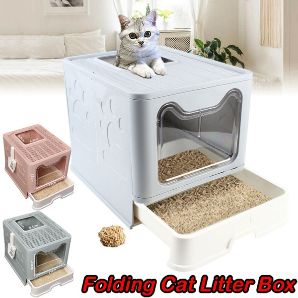 NEW Foldable Anti-Splash Pet Cat Litter Box Fully Enclosed Easy Clean Cat  Litter Pan Pet Toilet Bedpan Pet Accessories