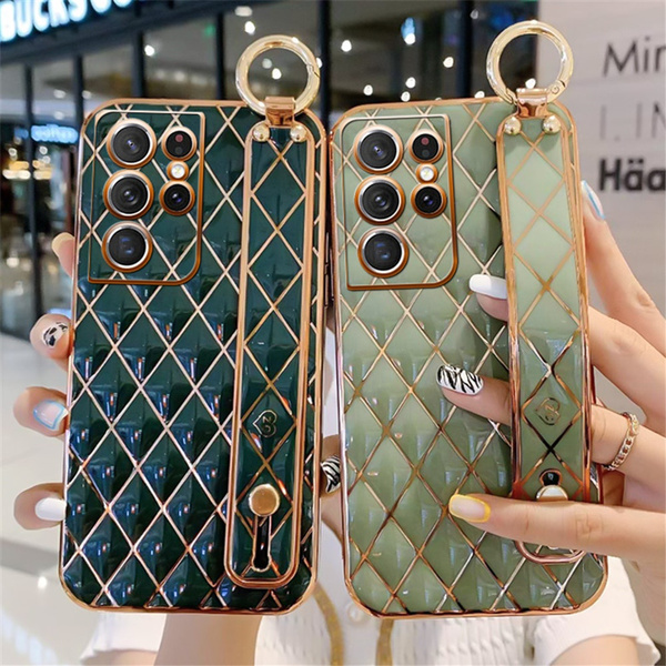 Luxury Gold Plating Geometric Phone Case For Samsung Galaxy Note 20 A12 A32  A72 S21 S22 Plus Ultra Camera Protection Soft Cover - AliExpress