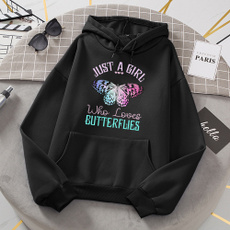 hoodie womens, Fleece, hooded, Butterflies