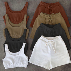Summer, tracksuit for women, Shorts, Sexy Top
