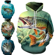 3D hoodies, Fashion, fish, unisex