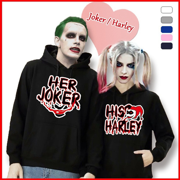 Joker and Harley Quinn Hoodies Men Women Couples Hoodies Sweatshirt Fashion Printed Couple Clothes XXS XXXXL