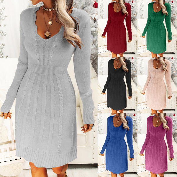 Plus size outlet sexy sweater dress