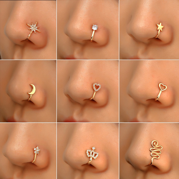 diamond star nose ring