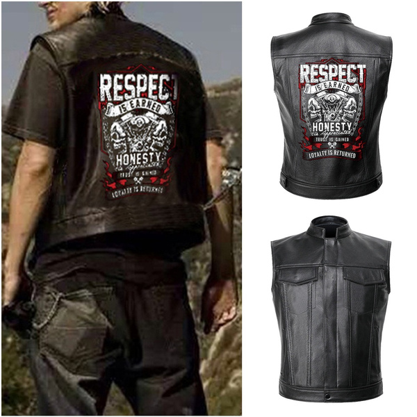 New Respect Is Earned Skull & Engine Motorcycle Leather Jacket Respect ...