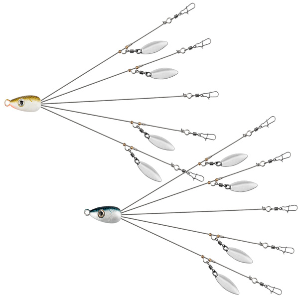 5 Arms Alabama Rig Fishing Lure, Umbrella Rig with Spinner for Striper
