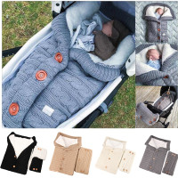 Basumee Newborn Baby Sleeping Bag Newborns Knitted Swaddle Blanket Infant Swaddle Wrap Warm Stroller Wrap Baby Sleeping Sack 
