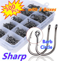 50/100/200pcs/Lot Sharp Fishing Hook High Carbon Steel Coated Barbed Fish Hooks 