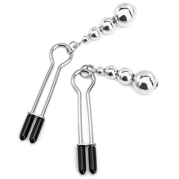 Metal Nipple Clamps Clips Ring Bell Torture Slave Bdsm Breast Bondage Restraint Sex Toy For 5447