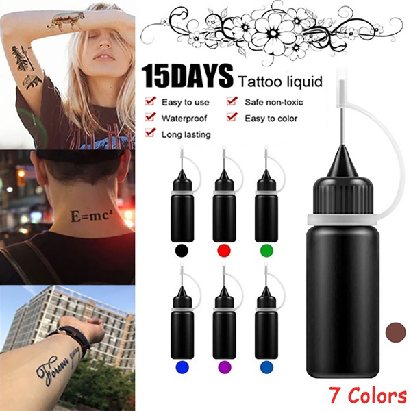 7 Colors Long Lasting Temporary Tattoo Liquid Tattoo Cream Henna Tattoo ...