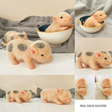cute, pigtoy, pigwithhandrootedhair, fullvinylpigtoy