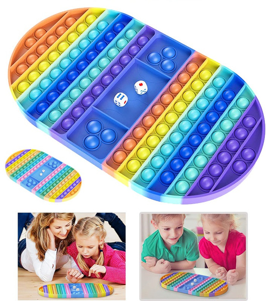 Big Size Bubble Fidget Toy, Rainbow Chess Board Push Bubble Popper