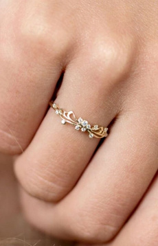 DIAMOND, 925 sterling silver, wedding ring, gold