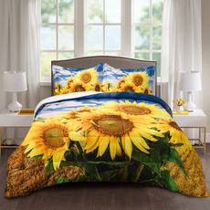 bedroom, Bat, Sunflowers, quilted