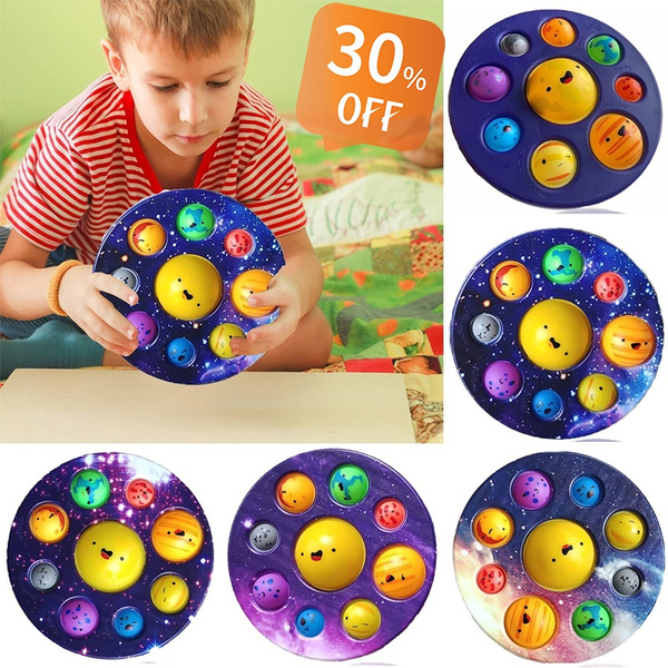 Pop Eight Planets Solar System Simple Dimple Fidget Sensory Toy Stress  Relief SENS Brain Teasers