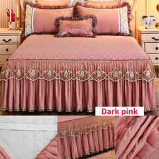 King, quiltedmattresscover, Lace, bedskirtcover