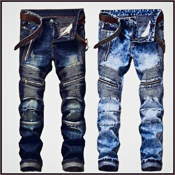 Designer on sale biker jeans