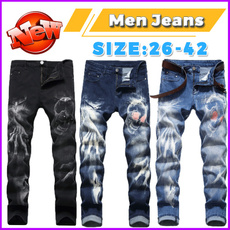 men jeans, Plus Size, skinny pants, Elastic