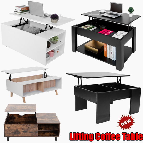 Height Lifting Desktop Coffee Table, Coffee Table Lift Up Desktop