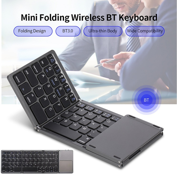 Portable Wireless BT Keyboard Folding Keyboard Ultra Slim BT Keyboard ...