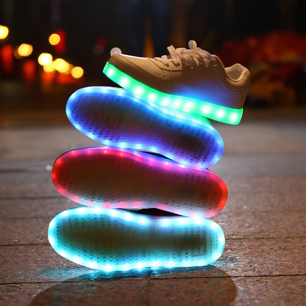 Galaxy LED Shoes Light Up USB Charging Low Top Knit Men's Sneakers  (Black/Red) | GALAXY LED SHOES