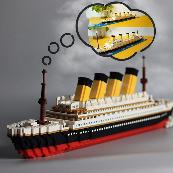 1860 Pcs Titanic Cruise Ship Model Boat Building Diamond Blocks Bricks Kids Toys 