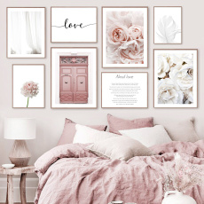 pink, modernpaintingscanva, Decor, Flowers