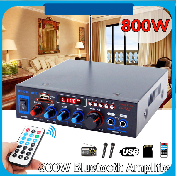 2022 NEW DC12V 800W/400W Bluetooth Amplifier 2CH HIFI Audio Stereo ...