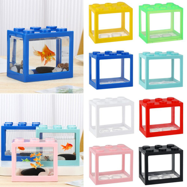 Aquarium Tank New Building Block Gifts Ornamental Mini Aquarium Betta Fish  Tank Betta Fish Accessories