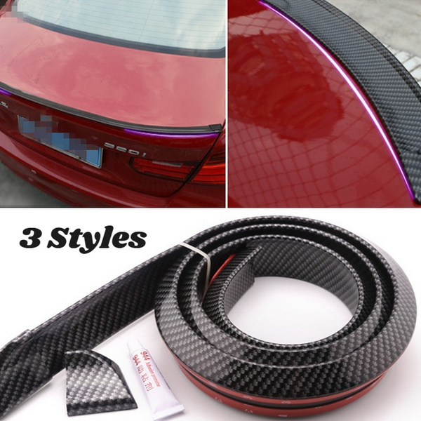 Carbon Fiber Car Styling Rubber Rear Bumper Trunk Lip Spoiler Body Kit