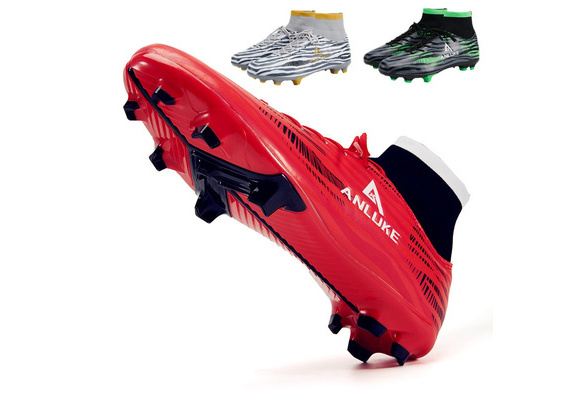 New Sneaker Shoes Soccer Shoes Long Spikes Football Boots Turf Chuteira Futebo Outdoor Boys High Ankle Kids Training Sports