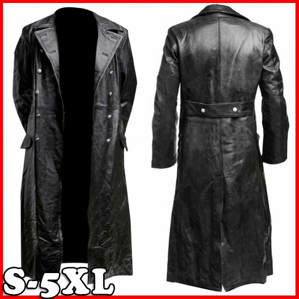 Men S German Classic Ww2 Military, German Military Leather Trench Coat Mens