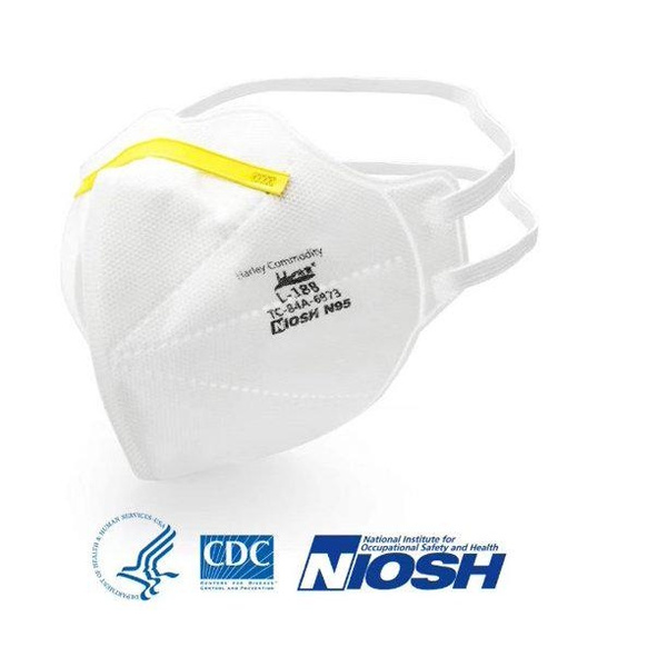 Harley Commodity l188 N95 Respirator Face MaskModel L188NIOSH Approved20 per Box. Latex