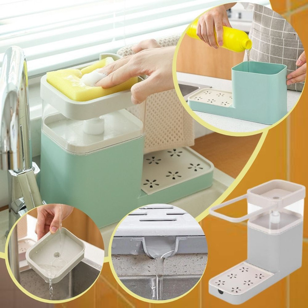 Soap Dispenser and Scrubber Holder Dish Soap Dispenser for Home