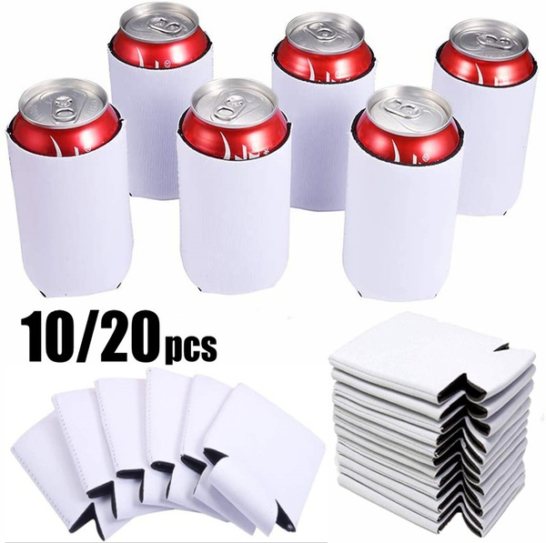 10/20pcs Neoprene Can Cooler Covers Foldable Insulators Beer Holders Fit  for 12oz Slim Drink Beer Cans