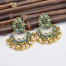 colorfulcrystalearring, Jewelry, vintage earrings, pearls