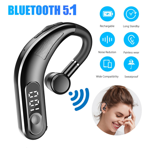 Painless Wear Earhook Bluetooth Earphone Handsfree Wireless Bluetooth Headset Stereo In Ear Headphone with Mic for Business Driver Trucker Hand free