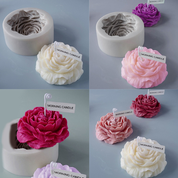 DIY Big Peony Flower Candle Silicone Mold Candle Making Crafts Baking Molds  Handmade Aroma Candle Making Mould