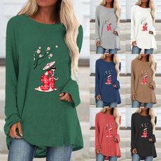 Plus Size, Graphic T-Shirt, pullover sweater, Long Sleeve