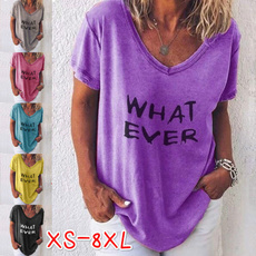 Summer, Plus Size, Cotton T Shirt, Tops & Tees