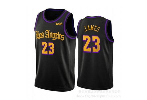 Jersey New season Lakers LeBron James basketball suit New Black
