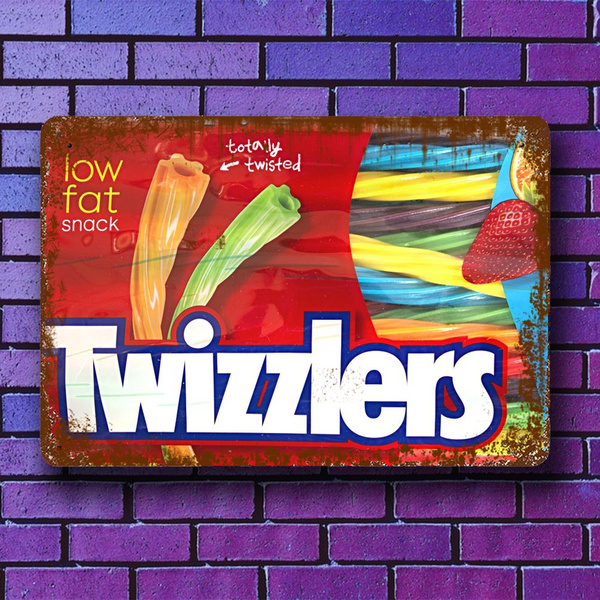 Twizzlers Vintage Metal Tin Sign Plaque Bar Coffee Home Gas Retro Cafe