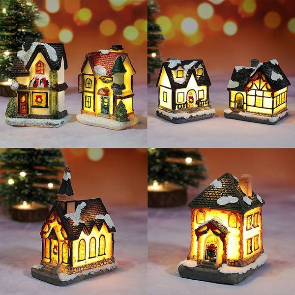 Christmas Village Houses Collection Building Button Battery Operated ...