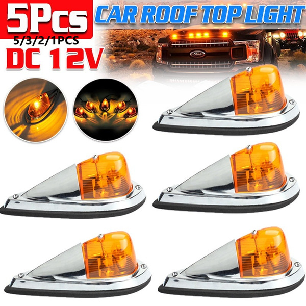 5 Pcs Cab Top Roof Marker Lights 31LED For Peterbilt Kenworth Freightliner Amber - Foto 8