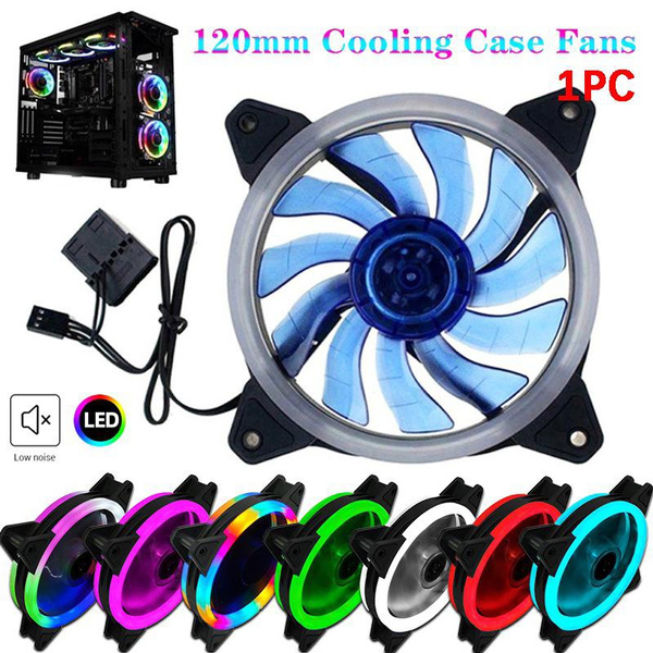 12 CM 4 Pin 3 Pin Dual Interface Computer PC Chassis Fan Cooler Cooling Fan with Double Halo RGB LED Light